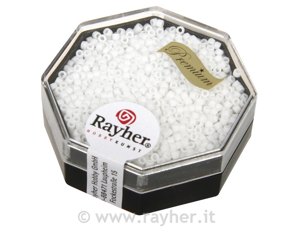 Rocailles-Delica, 1,6 mm omat opache,scat.bianco neve, 6g