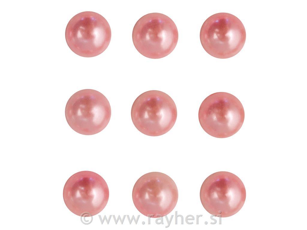 Semiperle-plastica, autoadesiveo 3 mm, busta 120 pezzirosa