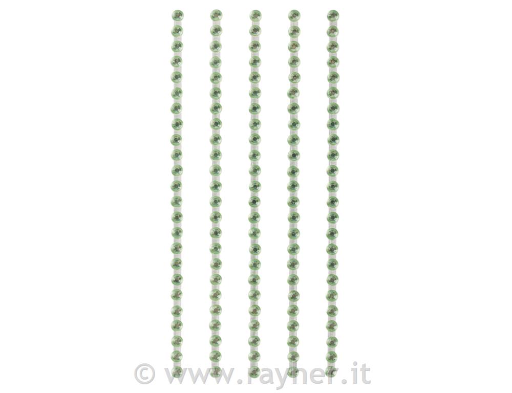 Pietre strass-plastica autoadesive3 mm busta 120 pzverde chiaro