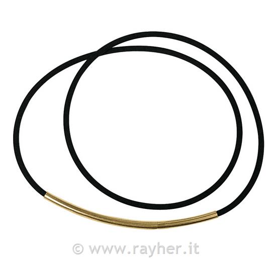 Collier caucciu, 2mm o46cm, busta 1pzdorato