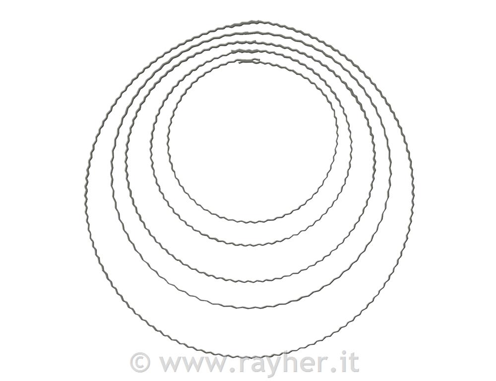 Anelli in metallo piatto ondulato15 cm o