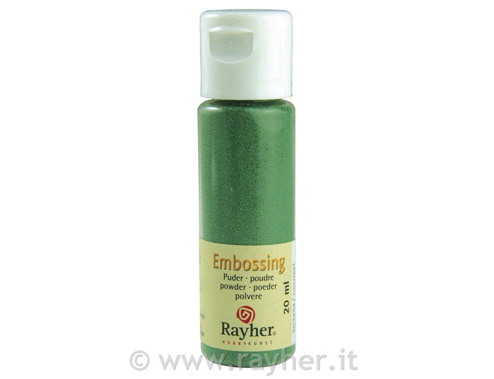 Polvere embossing20 ml bottigliettaverde permanente, coprente