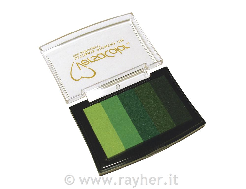 Tampone "Versacolor"5 colori, superficie timbro 4,7x7,5 cmverde