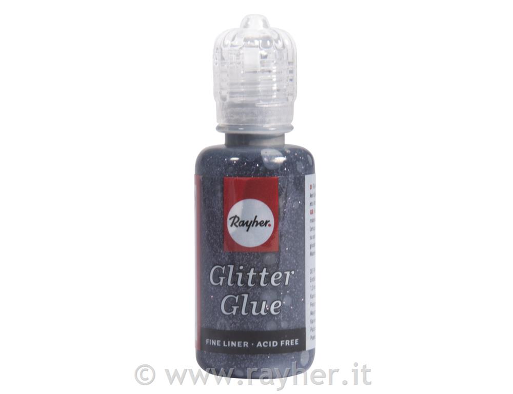 Glitter-Glue metallicoflacone 20 mlgrigio accaio