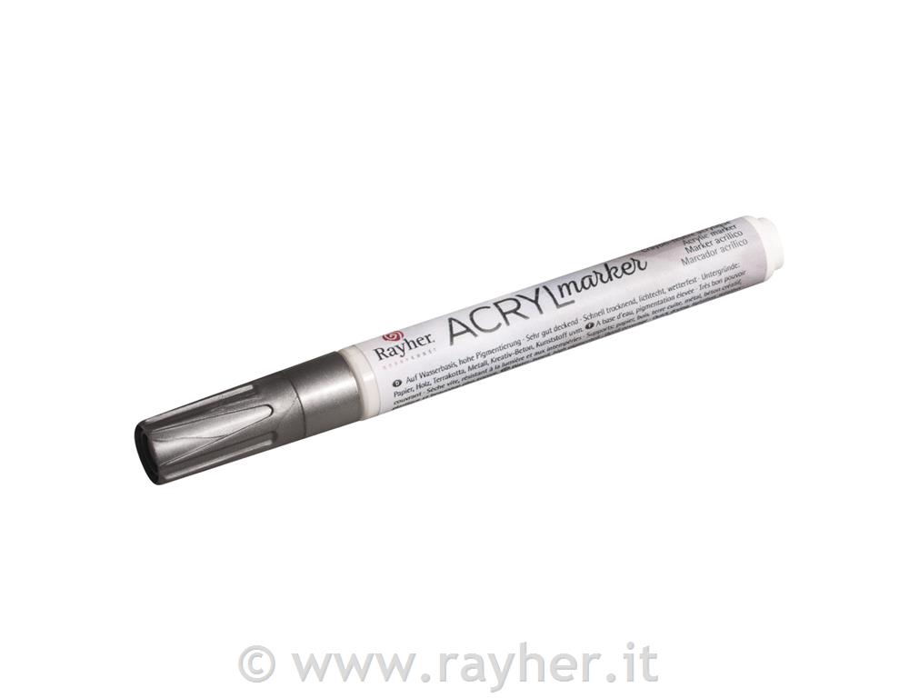 Marker acrilicopunta tonda 2-4mm, con valvolaargento