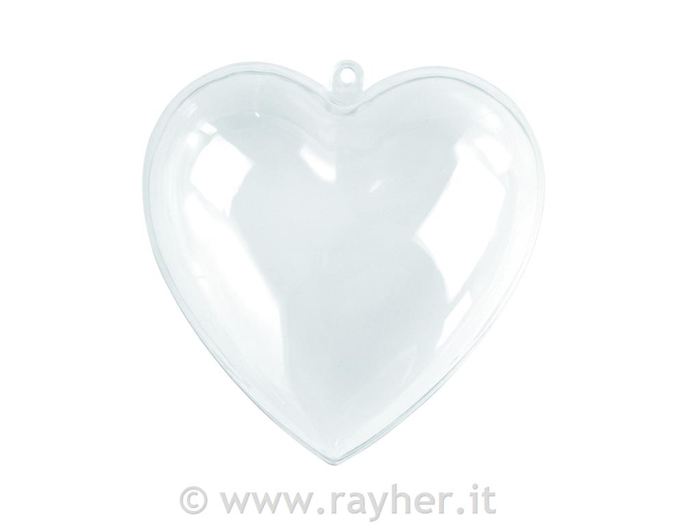 Cuore plastica, 2pz8cmcristallo