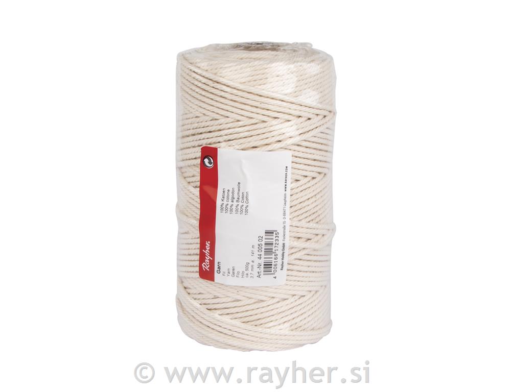 Filo, 3,7mm o, bianco, ca. 500g, spoletta 141m