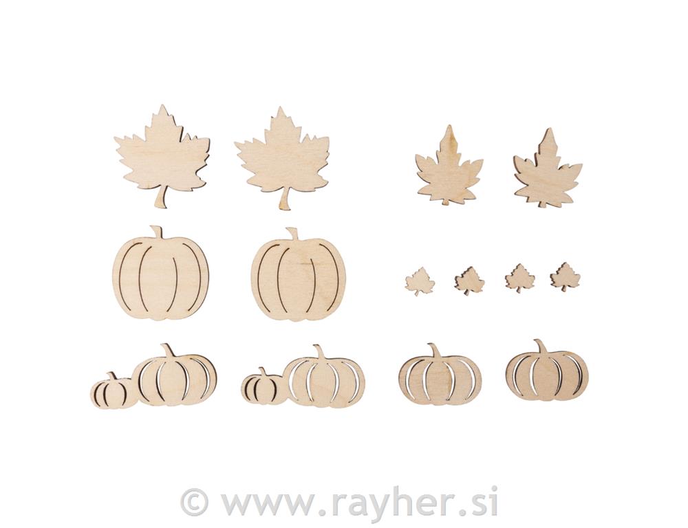 Decorazione in legno, Autunno, 1-4,5 cm,14pz