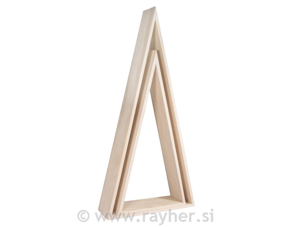 Cornice di legno, triangolo, FSC Mix Cre20x7,5x42cm + 26x8x54cm, busta 2pz