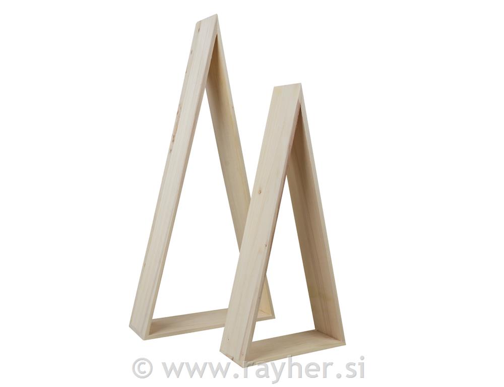 Cornice di legno, triangolo, FSC Mix Cre20x7,5x42cm + 26x8x54cm, busta 2pz