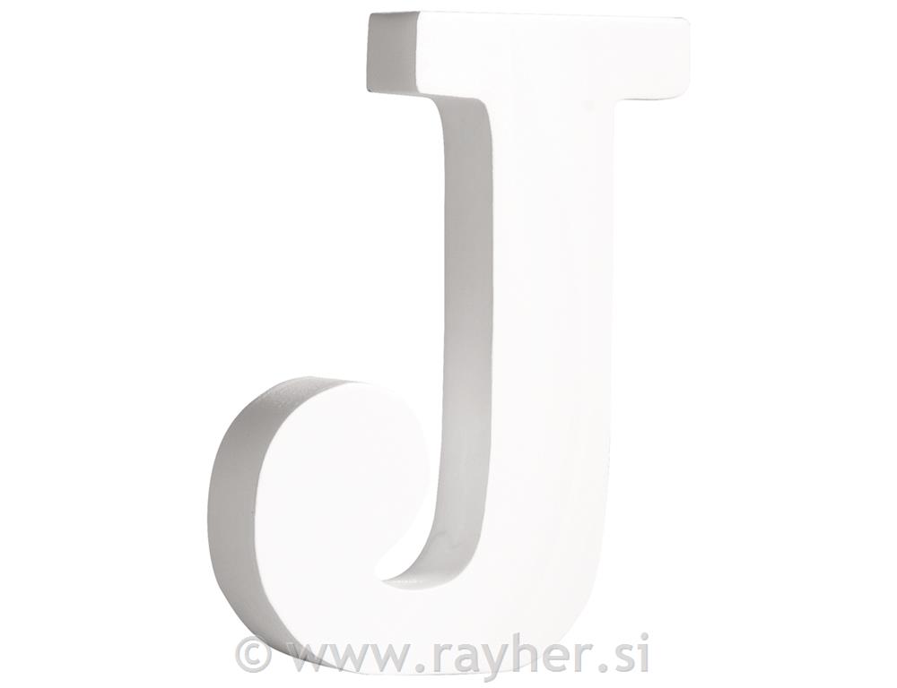 MDF lettera "J" , bianco11cm, spessore 2cm