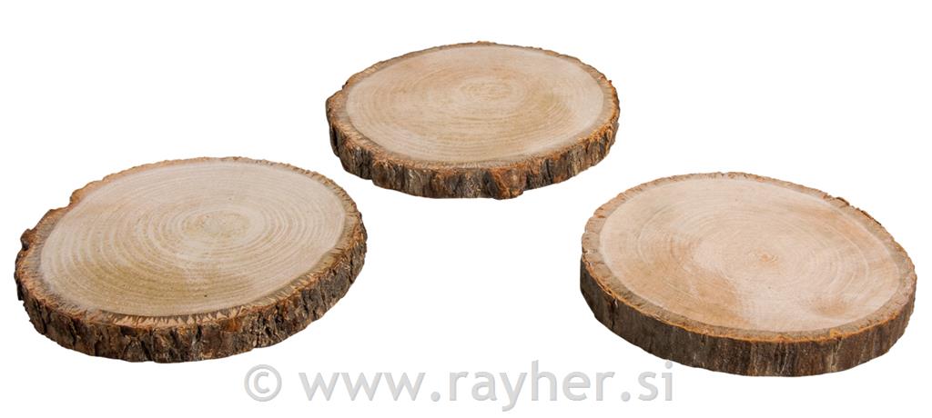 Rondella legno, naturale, 10-12cm o, fascio 3pz