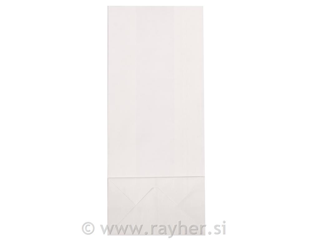 Buste di carta a fondo, bianco, 10x24x6cm, 80g/m2, bus.blis. 25pz