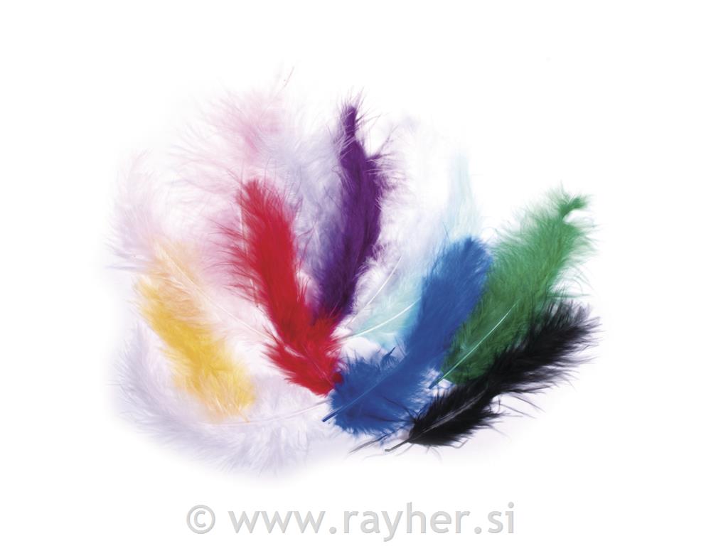 Fluffy feather, mixed, tab-bag 45 pc, 10