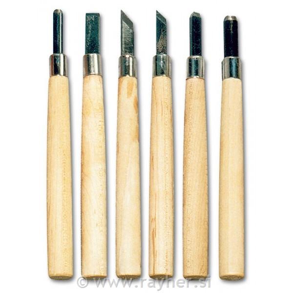 Scalpelli per legno 6 pezzi