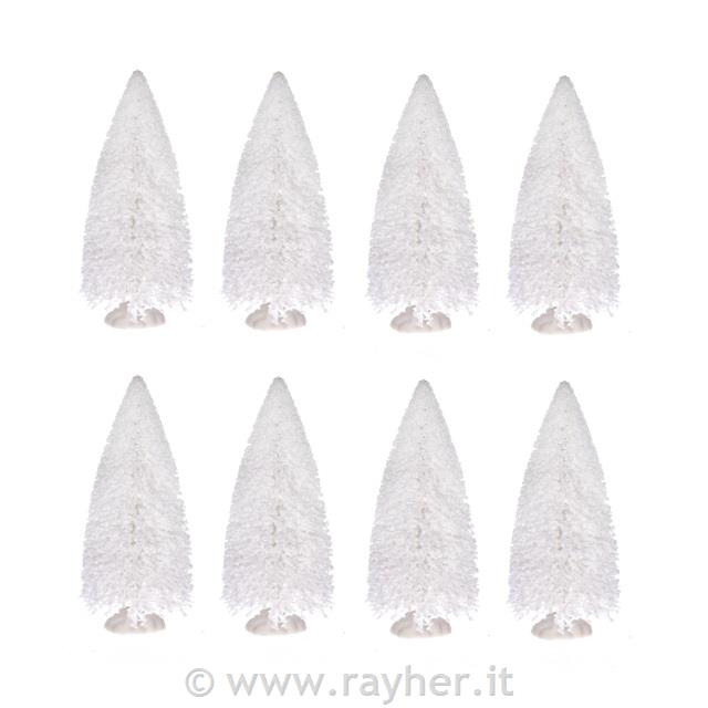 Abeeti, bianco con glitter, 6cm, set 8