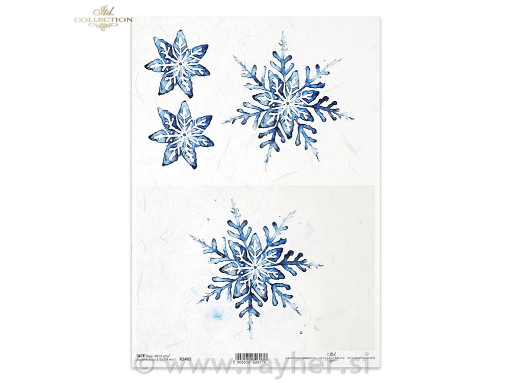 CARTA DI RISO PER DECOUPAGE A4, FIOCCO DI NEVE