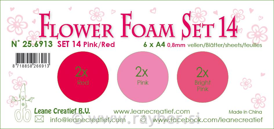 FOGLI FOAMIRAN GOMMA, 6 fogliA4 0.8mm. colore pink / rosso