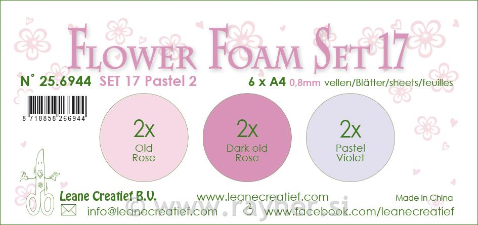 FOGLI FOAMIRAN GOMMA, 6 fogliA4 0.8mm. colore pastello 2