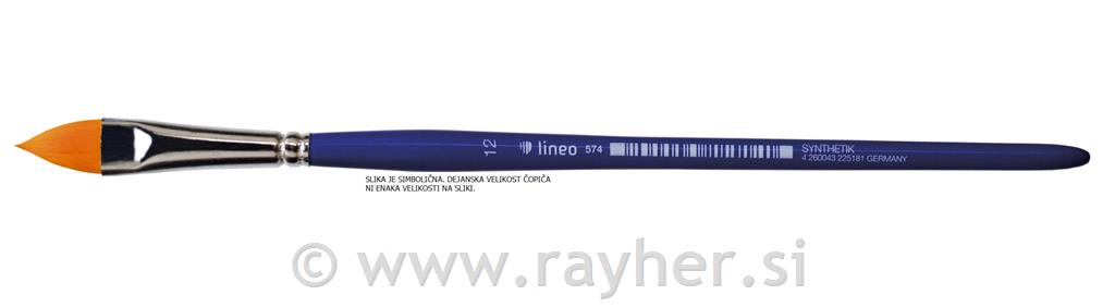 Pennello Lineo 574 N. 10 filbertfibra sintetica, manico corto, laccato