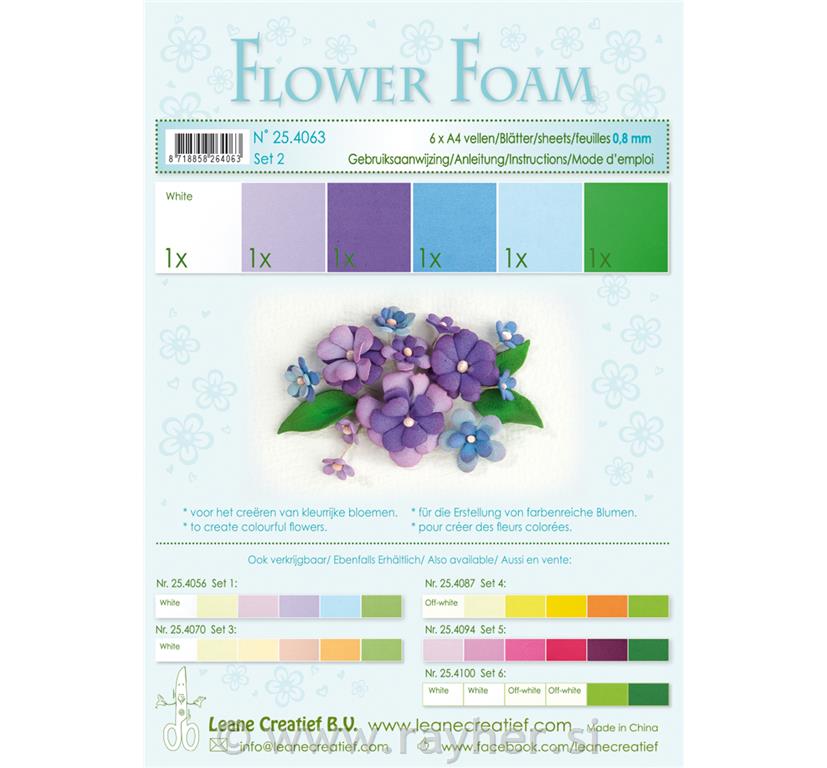 FOGLI FOAMIRAN GOMMA Set 2, 6fogliA4 0.8mm. colore blu - viola