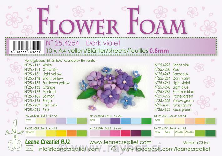 10 FOGLI FOAMIRAN GOMMA A4 0.8mm.Viola scuro