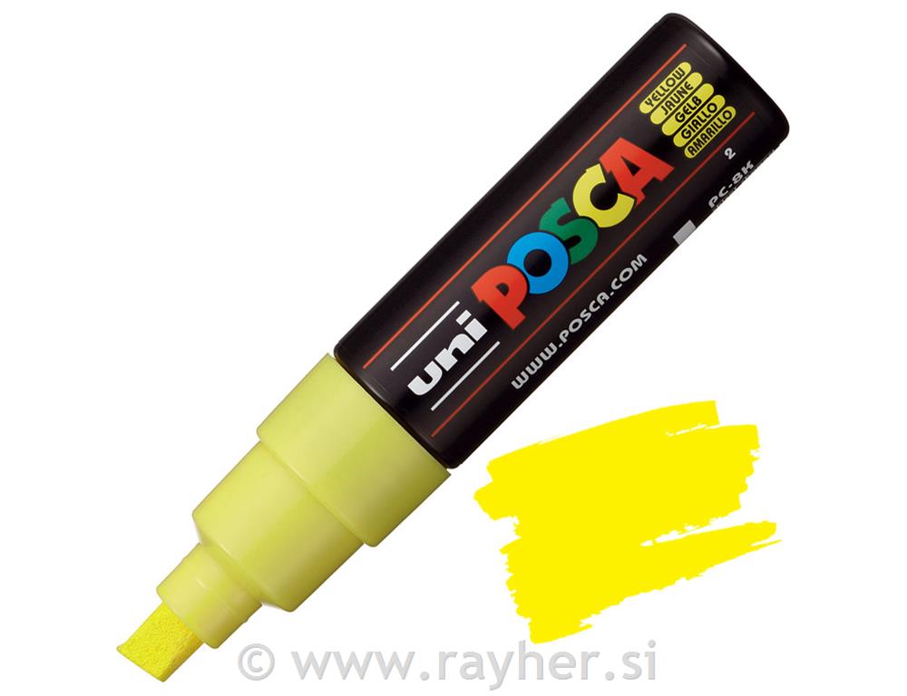 Uni POSCA marker; p.tonda 8 mm chissel;; yellow