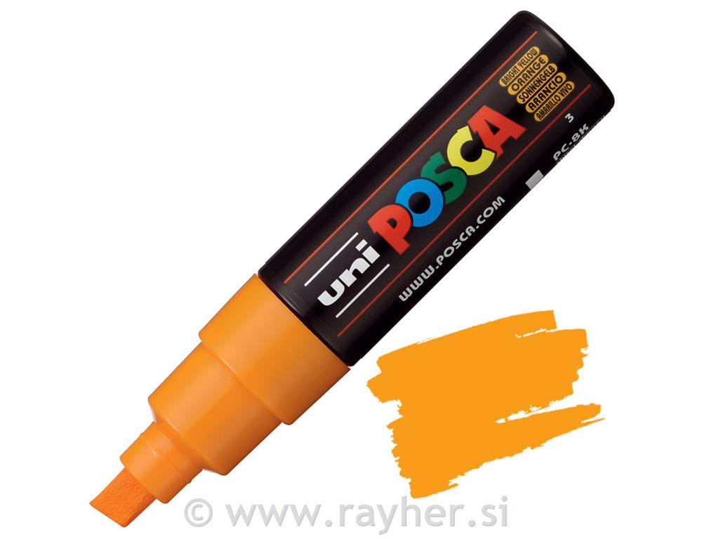 Uni POSCA marker; p.tonda 8 mm chissel;; orange yellow