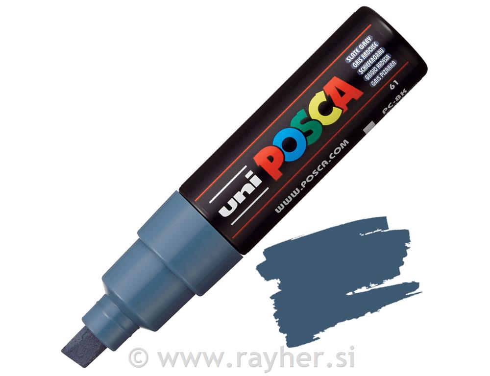 Uni POSCA marker; p.tonda 8 mm chissel;; slate grey