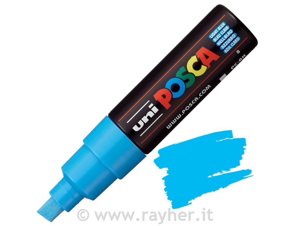 Uni POSCA marker; p.tonda 8 mm chissel;; light blue